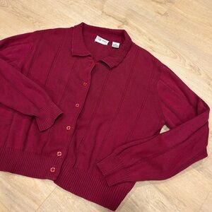 Vintage CE Sport Red Knit Cardigan